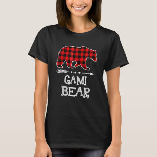 Camiseta Urso Gami Fósforo Família Natal Urso Xadrez Vermel