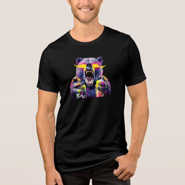Camiseta `Urso Grafite Neon Rebelião78  (Frente)