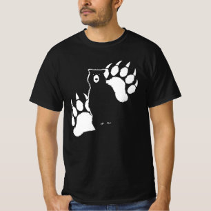 Camiseta Urso-grizzle e pegadas Design Gráfico