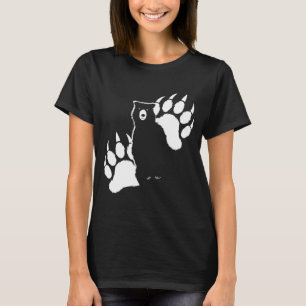 Camiseta Urso-grizzle e pegadas Design gráfico