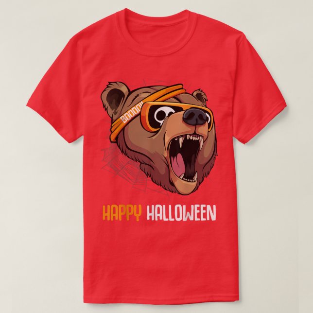 Camiseta Urso Grizzle Em Óculos De Sol, Costume De Hallowee (Frente do Design)