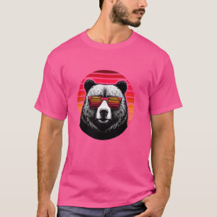 Camiseta Urso Grizzle Retro Vintage Sunglasse Animal Sungla