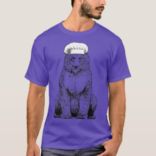 Camiseta Urso-Grizzle Woodland Animal Chef Funny Cozinhar C