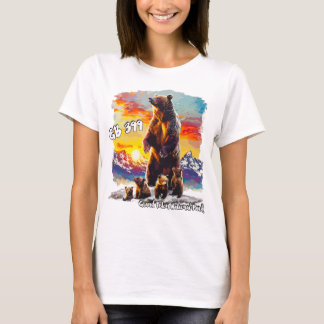 Camiseta Urso Grizzly 399 4 Cubs Grand Teton National Park