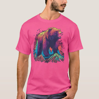 Camiseta Urso Grizzly ao ar livre do Alasca caçando caminhõ