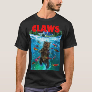 Camiseta Urso Grizzly captando salmão no Alasca, National 