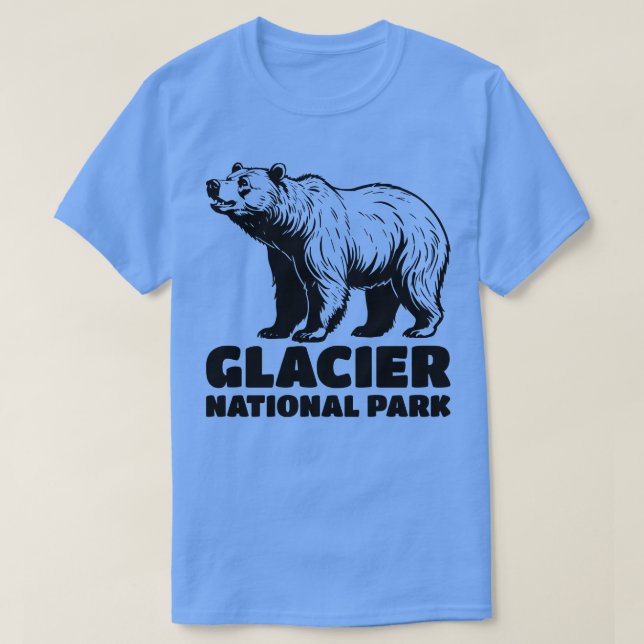 Camiseta Urso Grizzly Glaciar (Frente do Design)