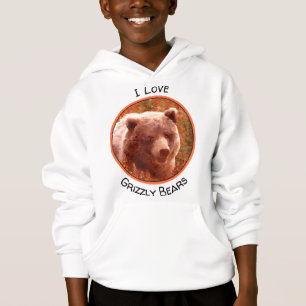 Camiseta Urso Grizzly na Pintura de Arte Selvagem com Algas