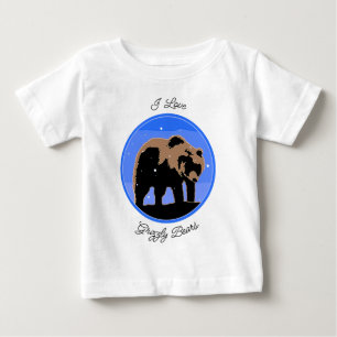 Camiseta Urso Grizzly no inverno - Ba original da arte selv