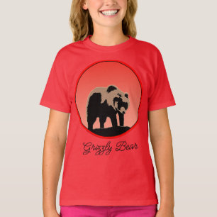 Camiseta Urso Grizzly no Sunset - Arte original sobre a vid