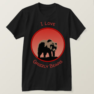 Camiseta Urso Grizzly no Sunset - Arte Original sobre Vida