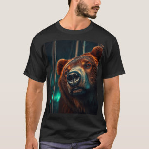 Camiseta Urso Grizzly, Pássaros e Arte Aurora