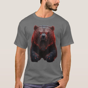 Camiseta Urso Grizzly Raivoso Urso Perigoso Horror Urso fri