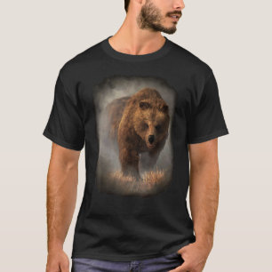 Camiseta Urso Grizzly Surgindo Do Nevoeiro