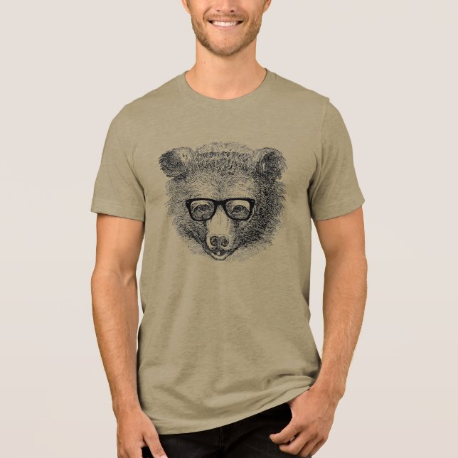 Camiseta Urso hipster com Óculos (Frente)