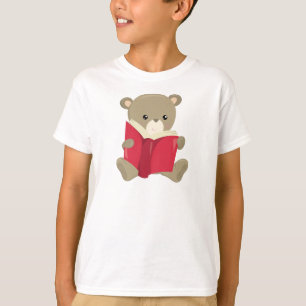 Camiseta Urso Indo Para A Escola, Urso Bonito, Urso Castanh