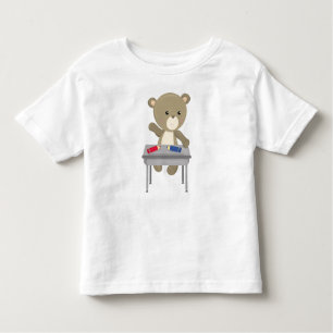 Camiseta Urso Indo Para A Escola, Urso Marrom, Urso Bonito,