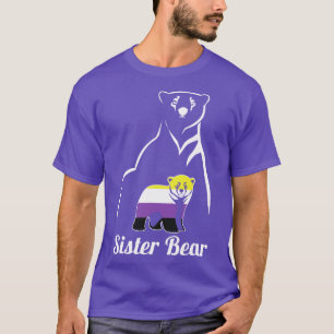 Camiseta Urso Irmã Não Binário LGBT Enby Orgulho Não Binári