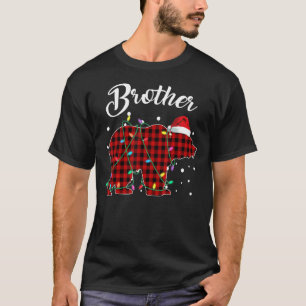 Camiseta Urso Irmão Xadrez Vermelho Correspondendo Buffalo 
