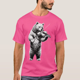 Camiseta Urso Jogando Violino Para Orquestor Musical Violin