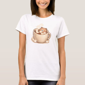 Camiseta Urso Kawaii Fofo Chocolate Quente