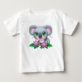 Camiseta Urso Kawaii Koala, bonito, com flores