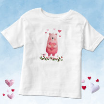 Urso Kawaii Rosa com Corações
