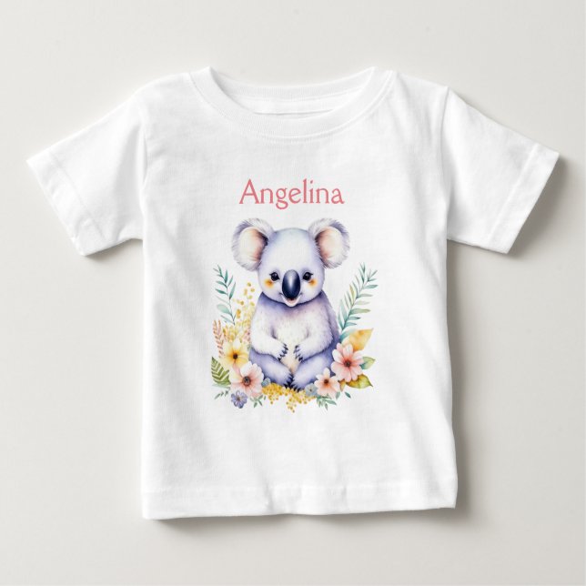Camiseta Urso Koala Bebê Personalizado  (Frente)