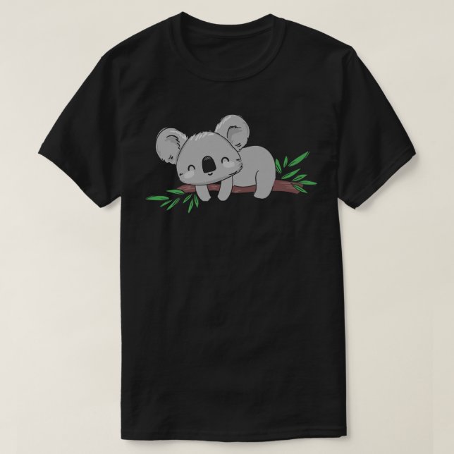 Camiseta Urso Koala Dormindo - Animais da Austrália Eucalyp (Frente do Design)