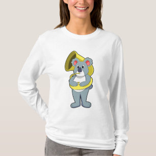 Camiseta Urso Koala na Música com Saxofone.PNG
