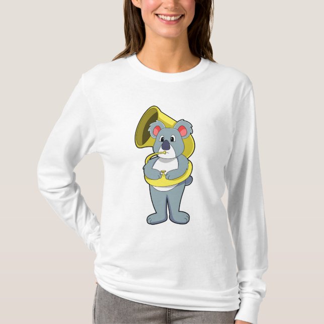 Camiseta Urso Koala na Música com Saxofone.PNG (Frente)