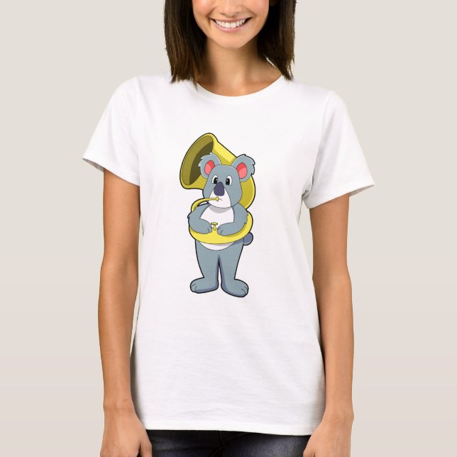 Camiseta Urso Koala na Música com Saxofone.PNG (Frente)