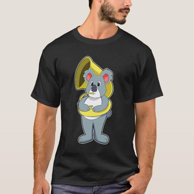 Camiseta Urso Koala na Música com Saxofone.PNG (Frente)