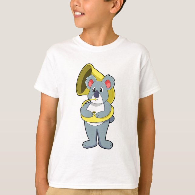 Camiseta Urso Koala na Música com Saxofone.PNG (Frente)