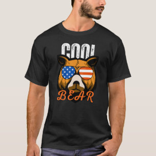 Camiseta Urso Legal Óculos de Sol com Bandeira Americana St