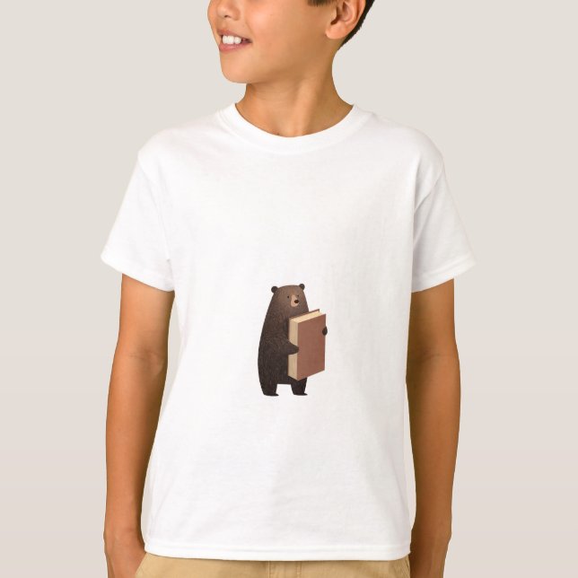 Camiseta Urso Lendo Livro Crianças (Frente)