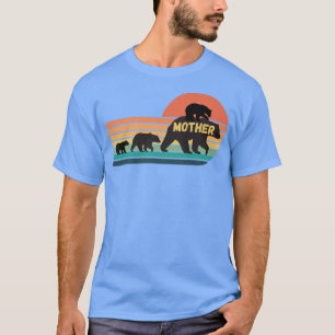 Camiseta Urso-Mãe com Cubs Vintage Sunset - Família Retroat