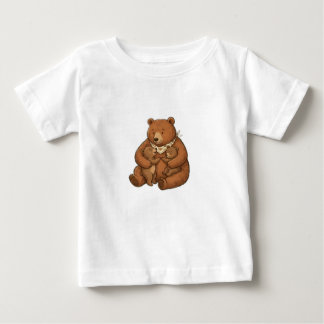 Camiseta Urso Mãe e Filhotes Ilustração Floral Cottagecore