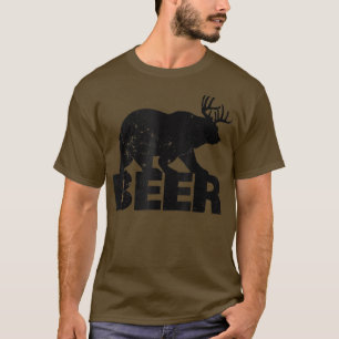 Camiseta Urso mais cervo Igual ao bebendo de colheita Engra