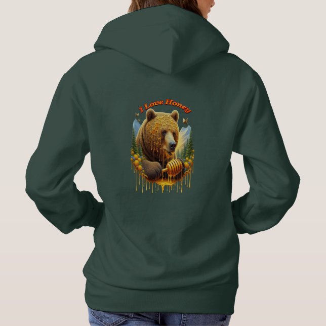 Camiseta Urso majestoso se engajando em mel encantador (Verso)