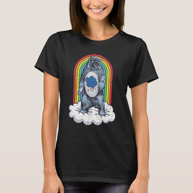 Camiseta Urso Mal-Humorado Arco-Íris (Frente)