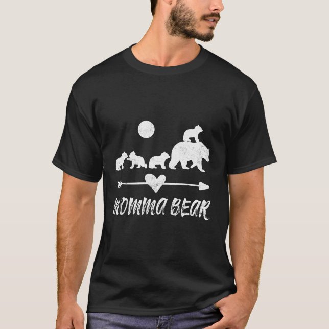 Camiseta Urso Mamãe Com Quatro Ursos (Frente)