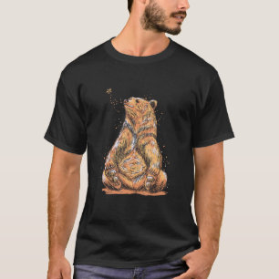 Camiseta Urso-Marrom Abelhas Cute Ursos Ursos Natureza Amor