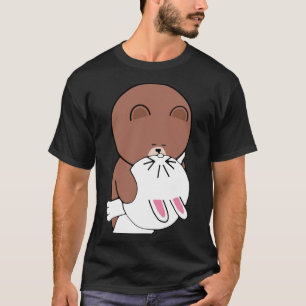 Camiseta Urso Marrom Bonito Cony Coelho Beijo  