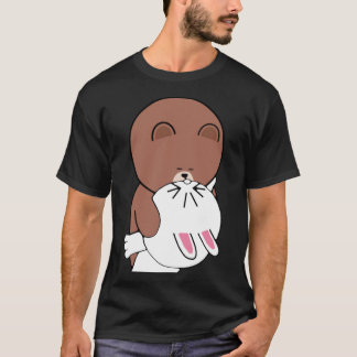 Camiseta Urso Marrom Bonito Cony Coelho Beijo  