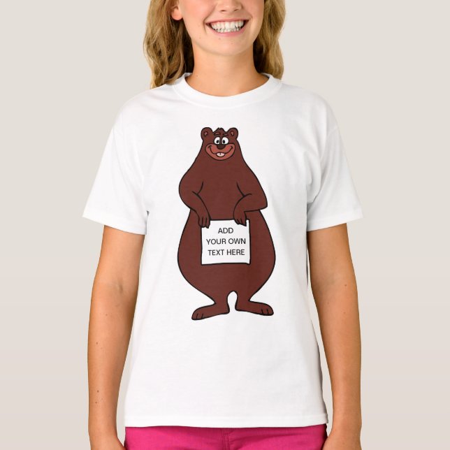 Camiseta Urso Marrom Engraçado (Frente)