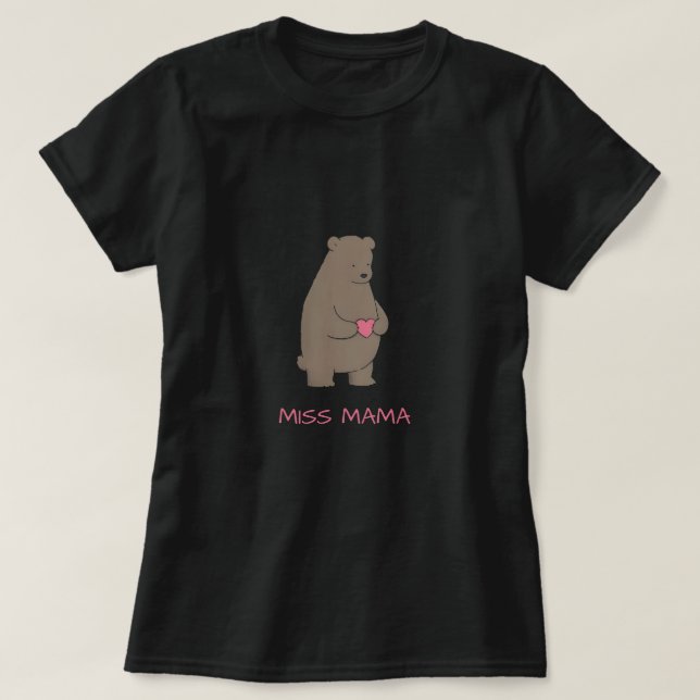 Camiseta Urso Marrom Minimalista com Coração  (Frente do Design)