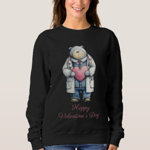 Camiseta Urso Médico Arte do Coração de São Valentim
