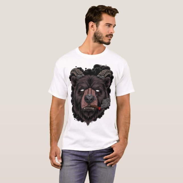 Camiseta Urso Místico Chifrudo  (Frente Completa)