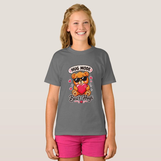 Camiseta Urso Modo Abraço Meninas (Frente Completa)